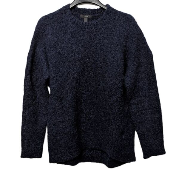 J. CREW Navy Blue Alpaca Wool Boucle Sweater - Picture 6 of 6